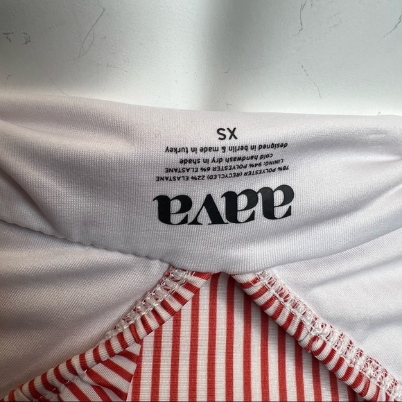 AAVA ONE PIECE RUFFLE Candy Striped SWIM SUIT - Picture 8 of 8